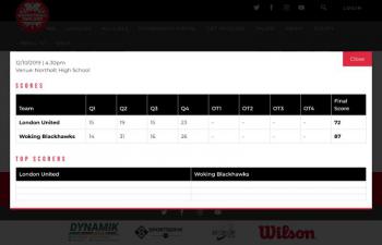 Final Scores London United Away 12 Oct 2019